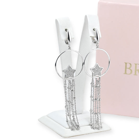 Silver Dangle Earrings Star