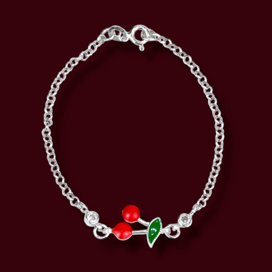 Kids Silver Bracelet Cherry