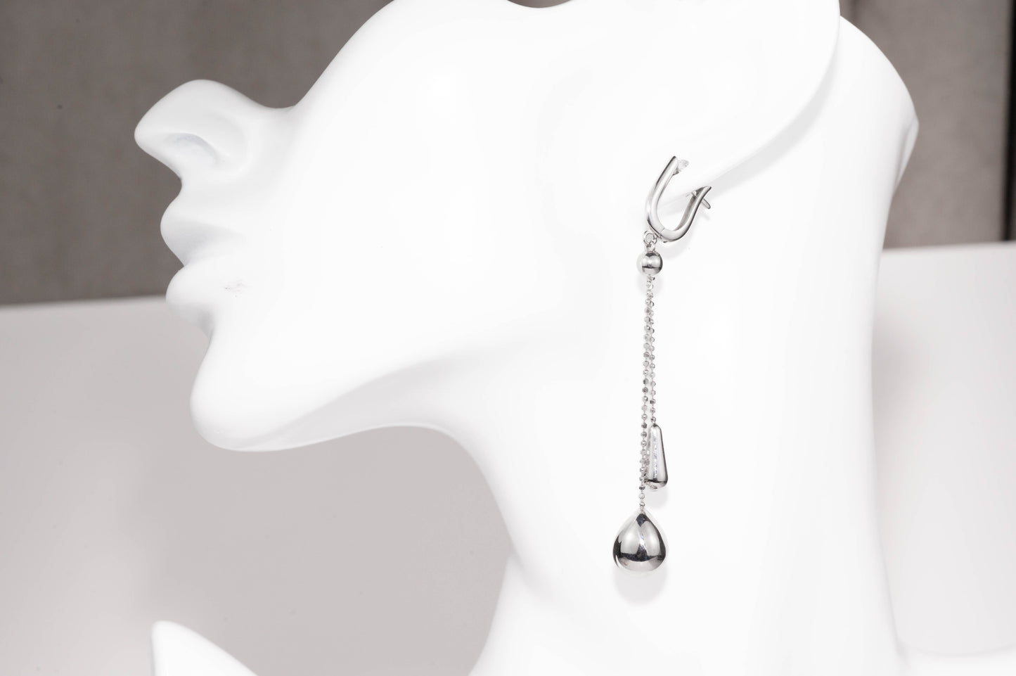Sterling Silver Long Double Drop Earrings