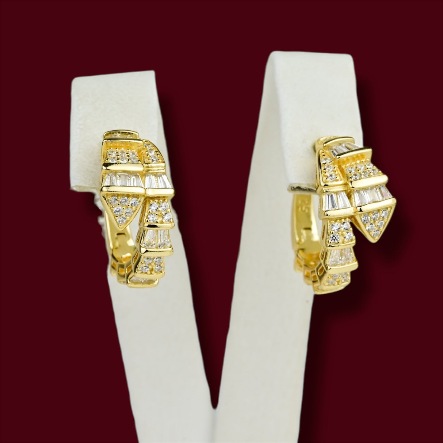 Silver 925 Yellow Gold Plated Set Snakes