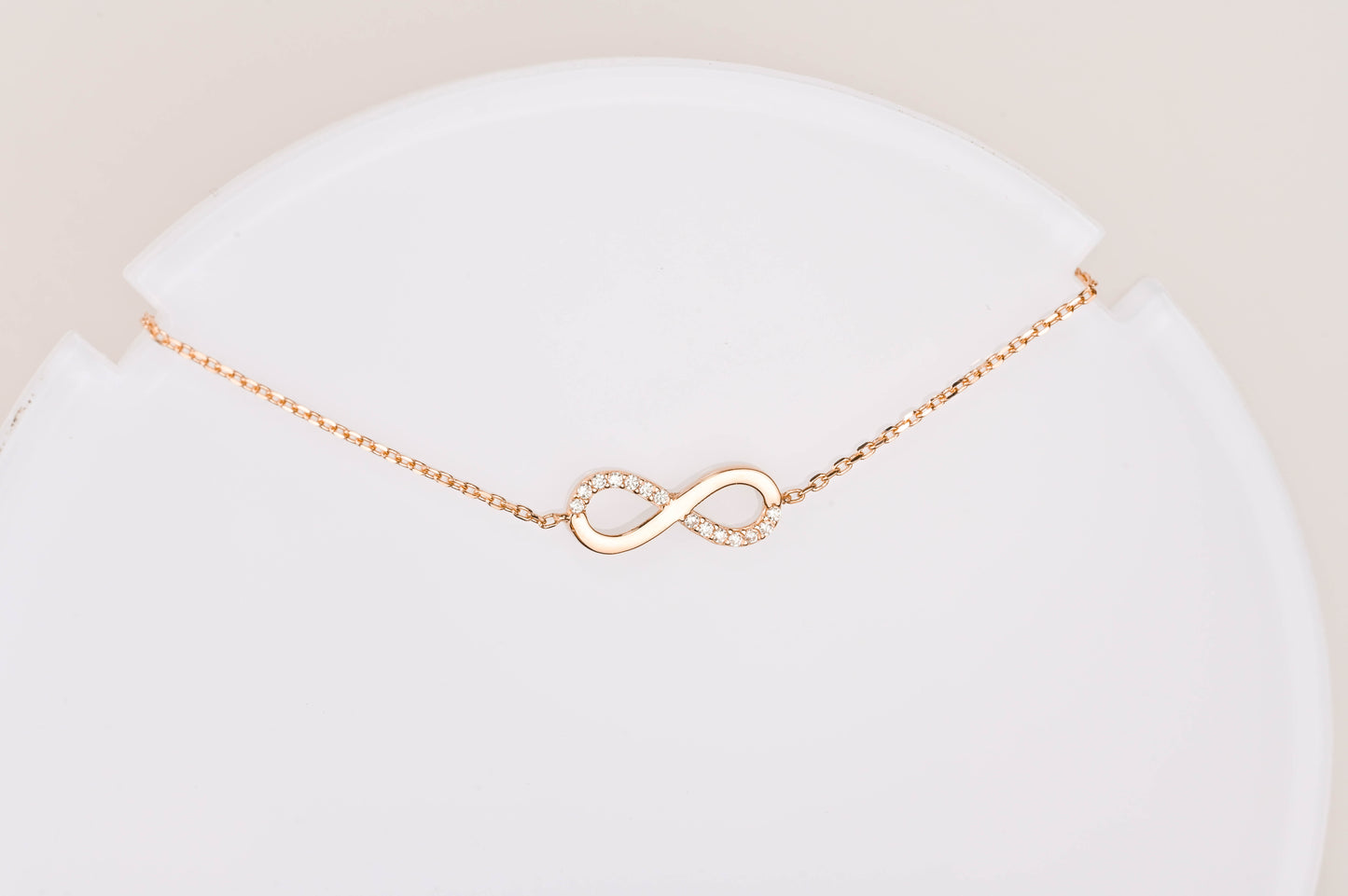 Bracelet Infinity Pendant with Zirconia stones