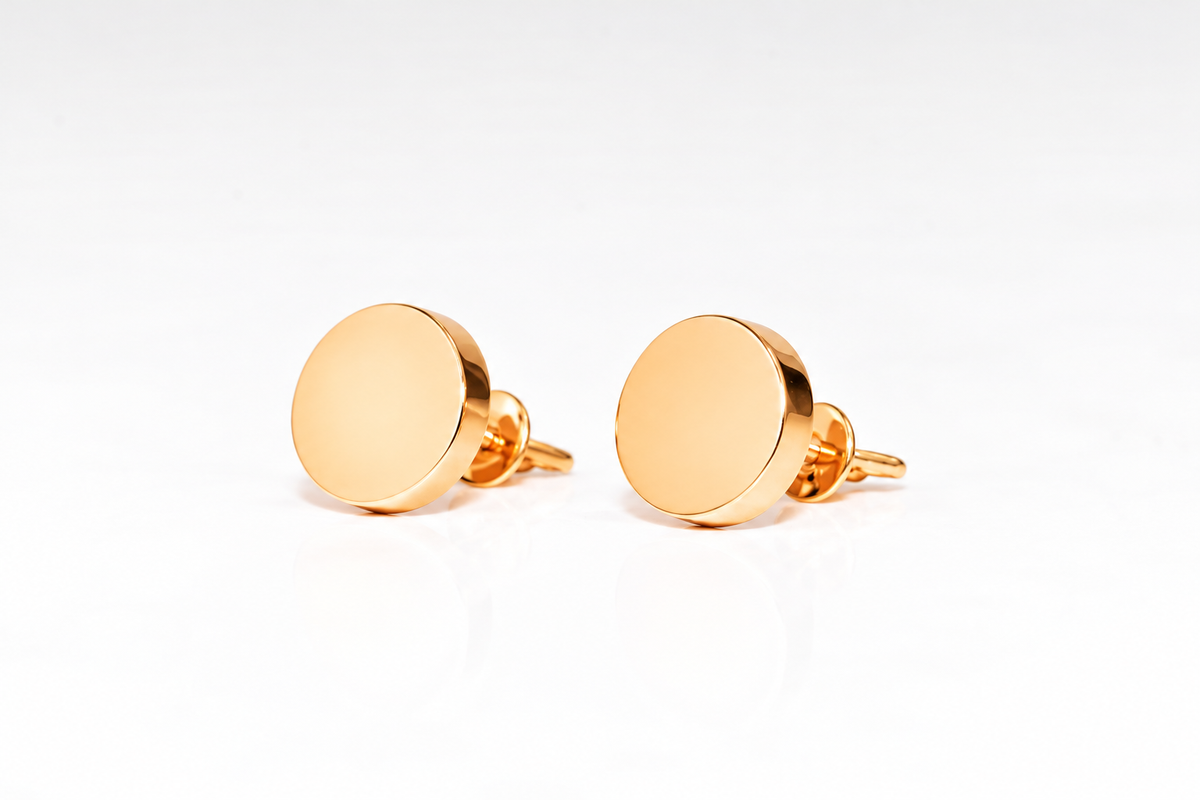 Rose Gold Stud Earrings Circle