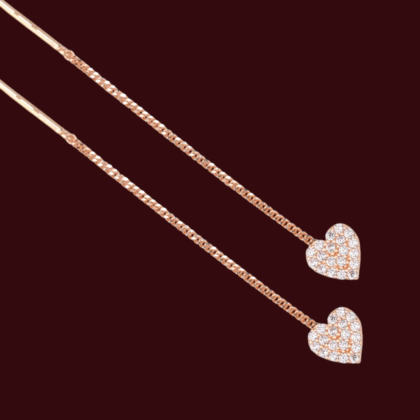 Thread Earrings Hearts