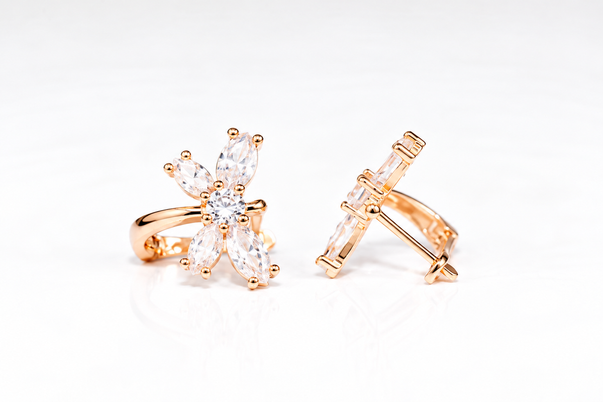 Kids Earrings Rose Gold 585(14K) Butterfly