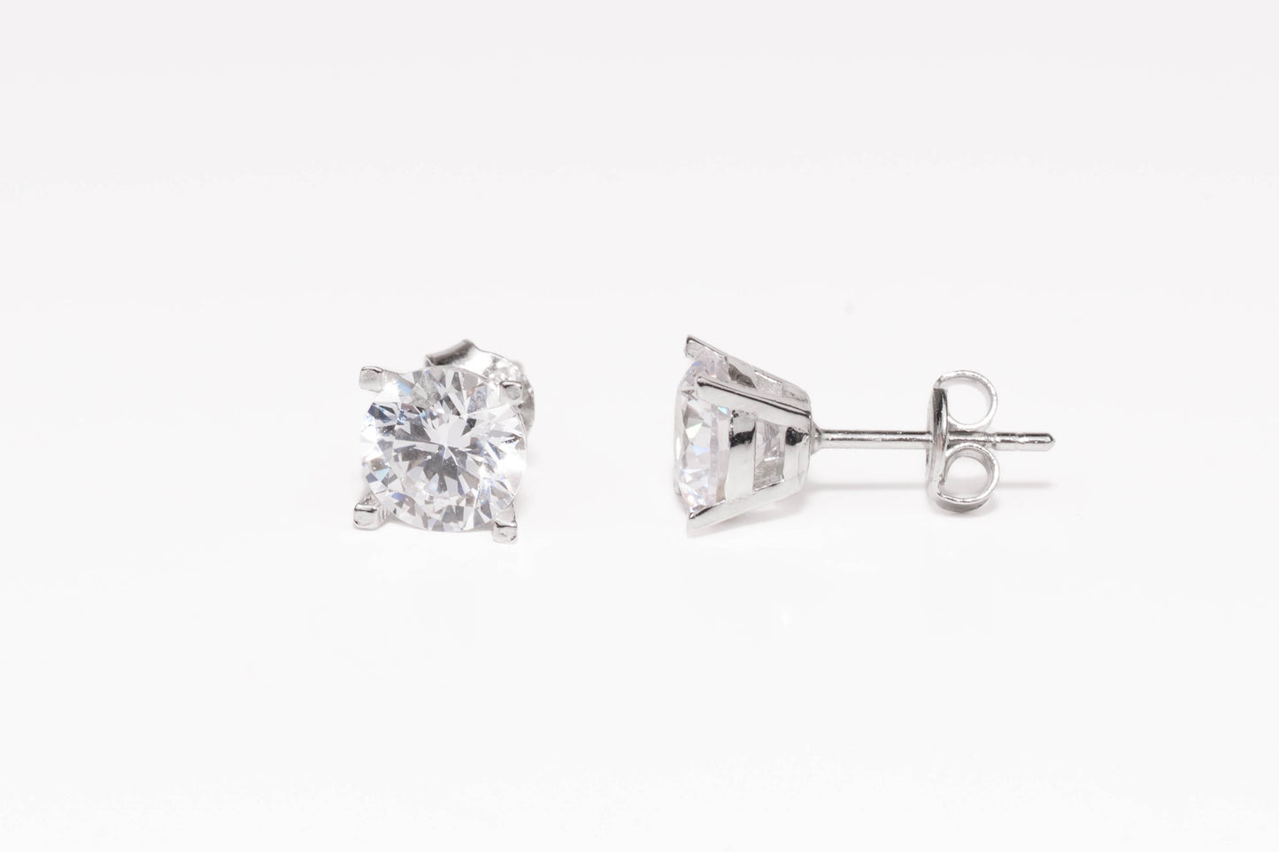 Silver Stud Earrings with Zirconia stones