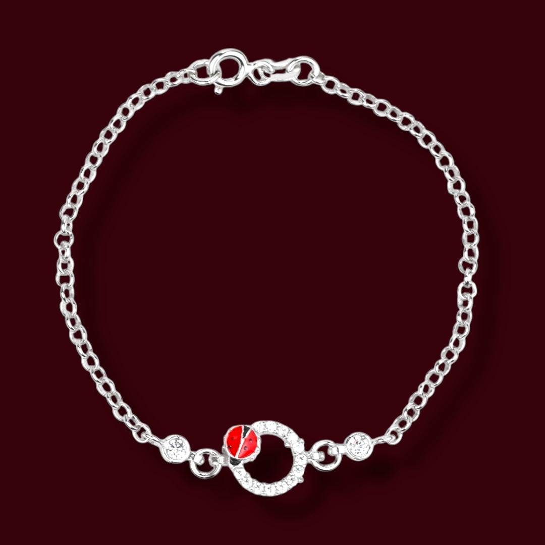 Kids Silver Bracelet Ladybug
