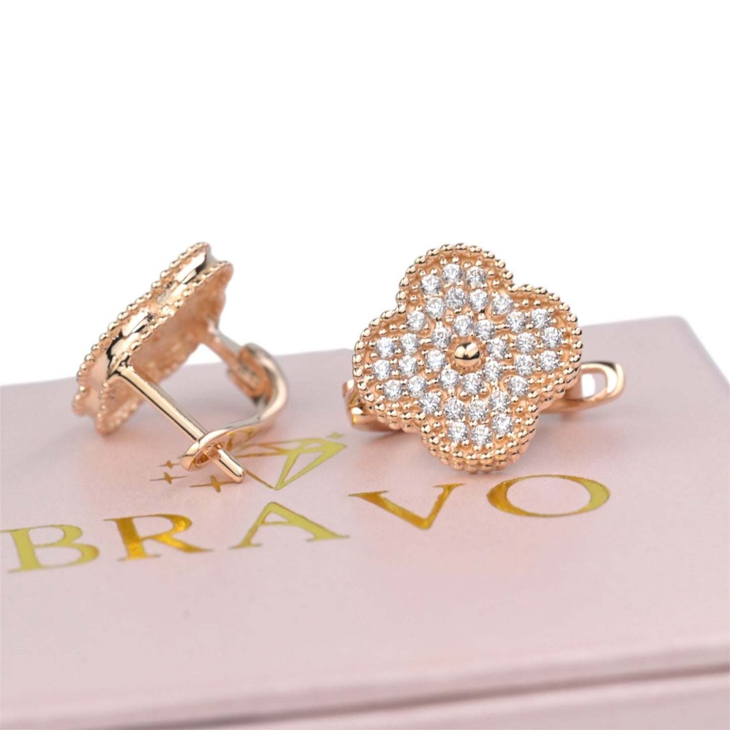 Clover Earrings with Zirconia stones