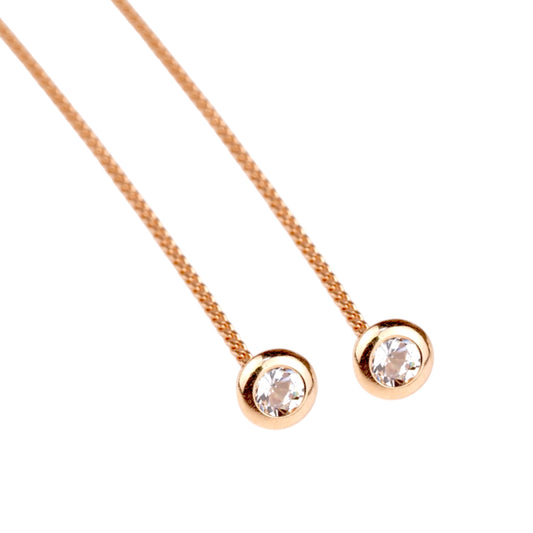 Threads Earrings Rose Gold 585