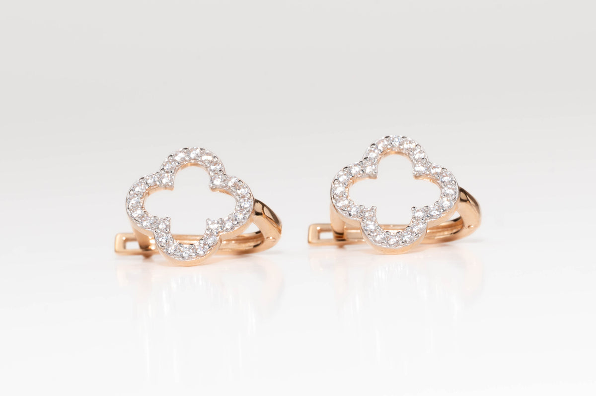 Rose Gold Earrings Bright Clover
