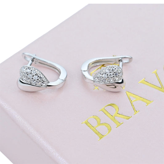 Silver Earrings Hearts