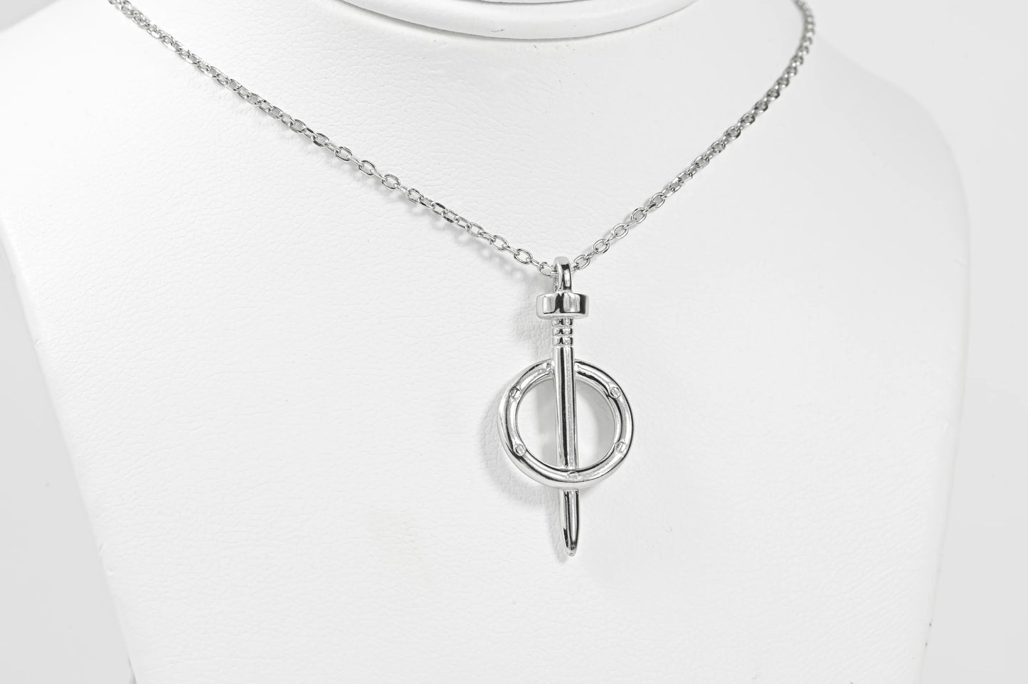 Silver Necklace Nail Pendant