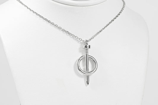 Silver Necklace Nail Pendant
