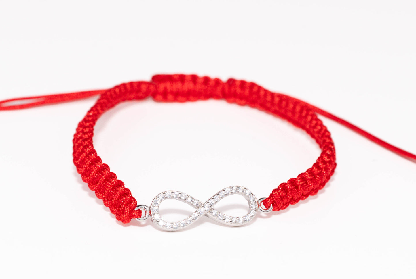 Silver Red Thread Bracelet Infinity