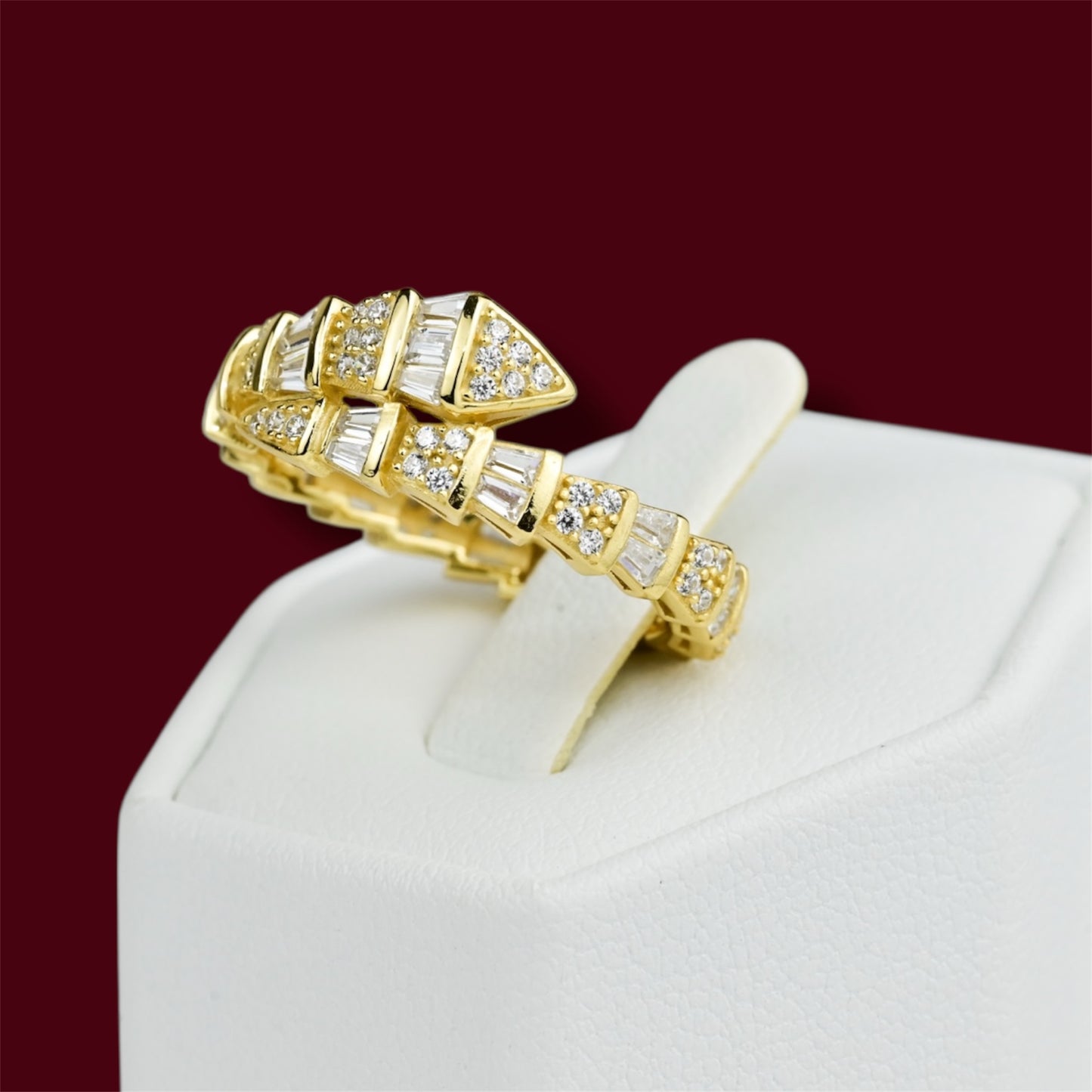 Silver 925 Yellow Gold Plated Set Snakes