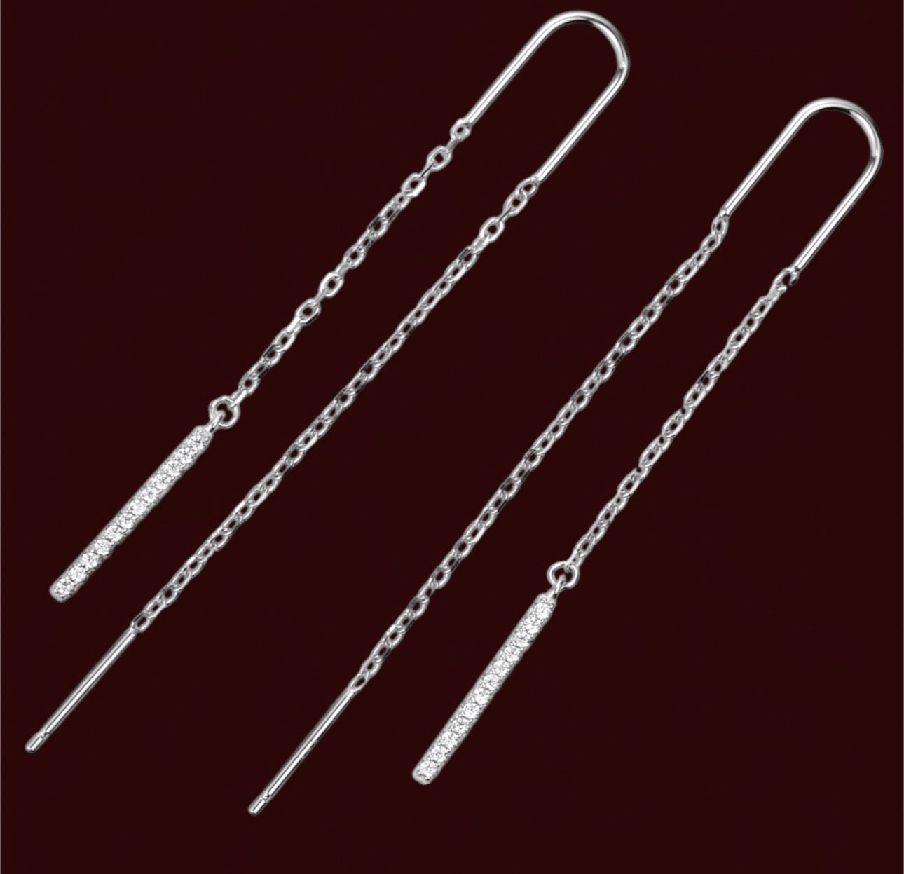 Threads Silver Earrings