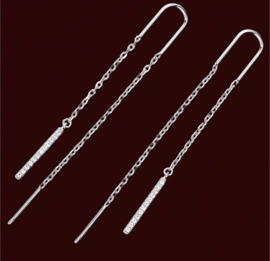 Threads Silver Earrings