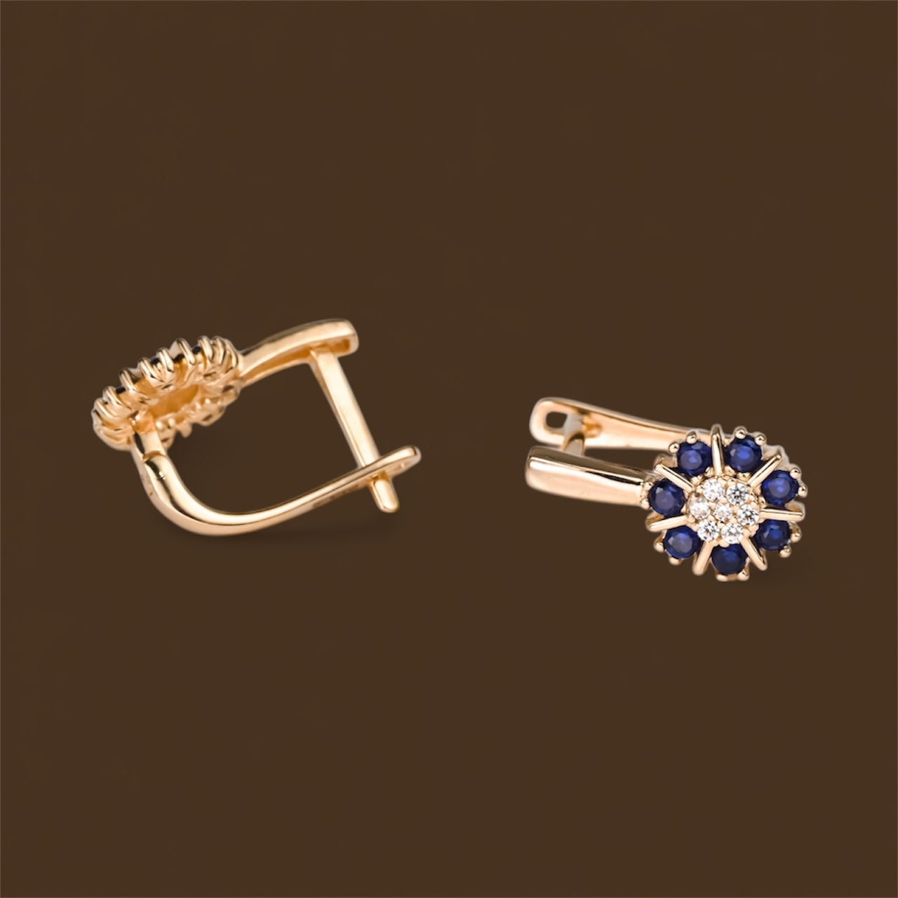 Kids Earrings Blue Flowers