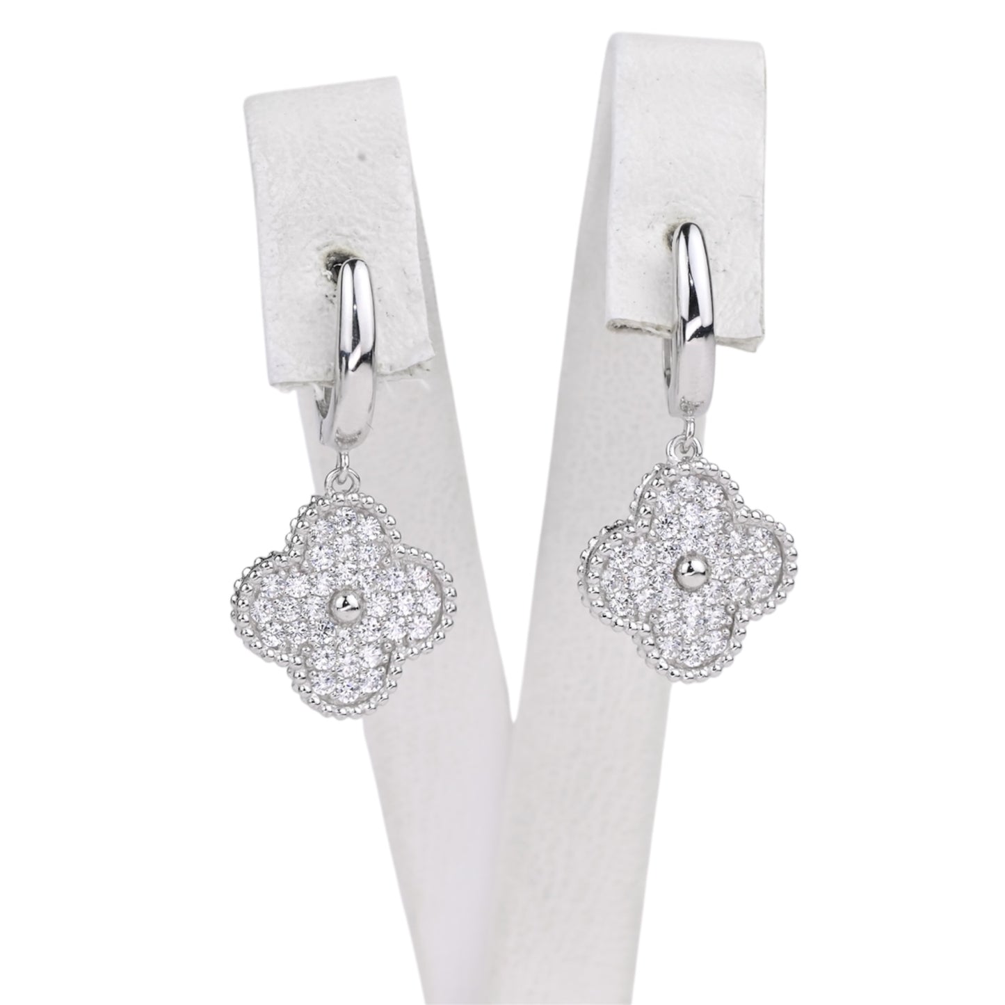 Dangle Silver Earrings Clover