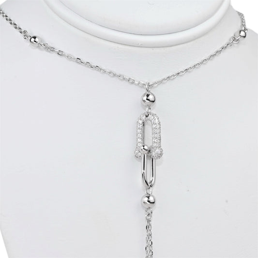 Silver Necklace Tie