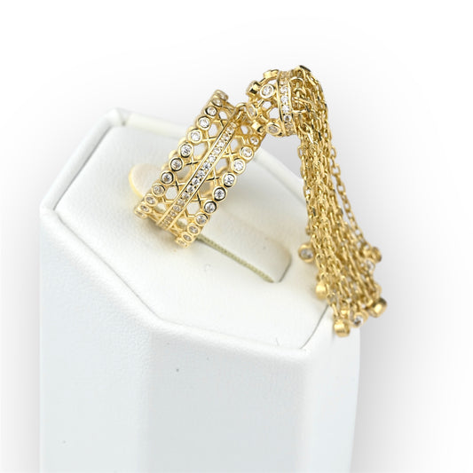 Yellow Gold Ring with tassels