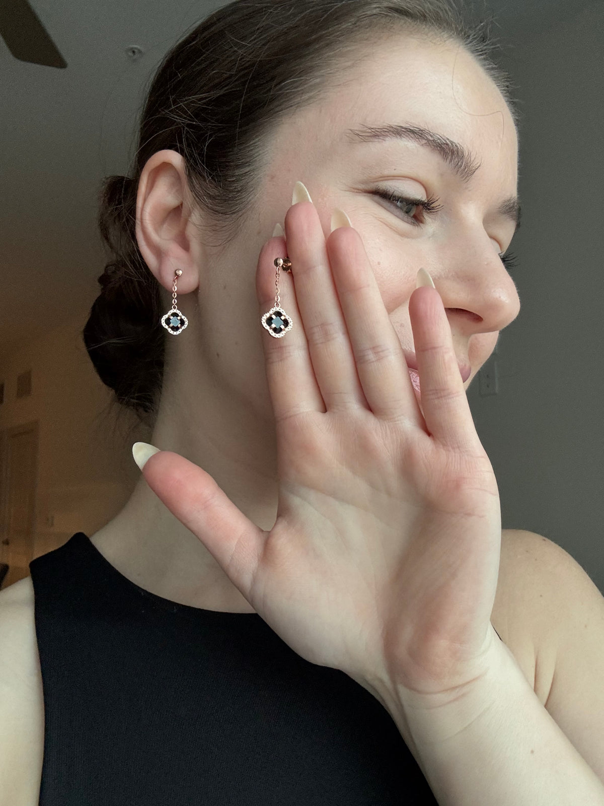 Rose Gold Studs Earrings Black Clover