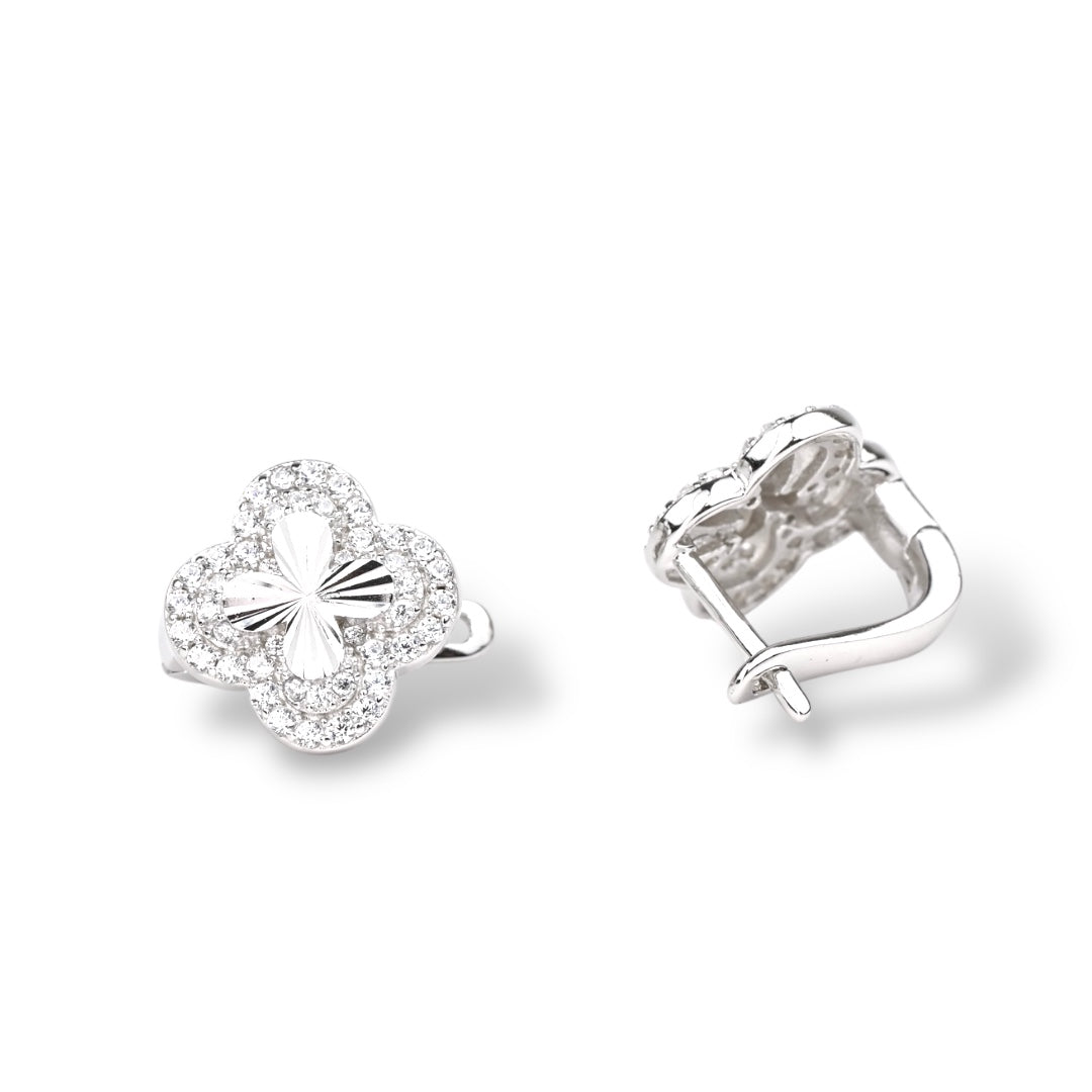Silver Earrings Flowers