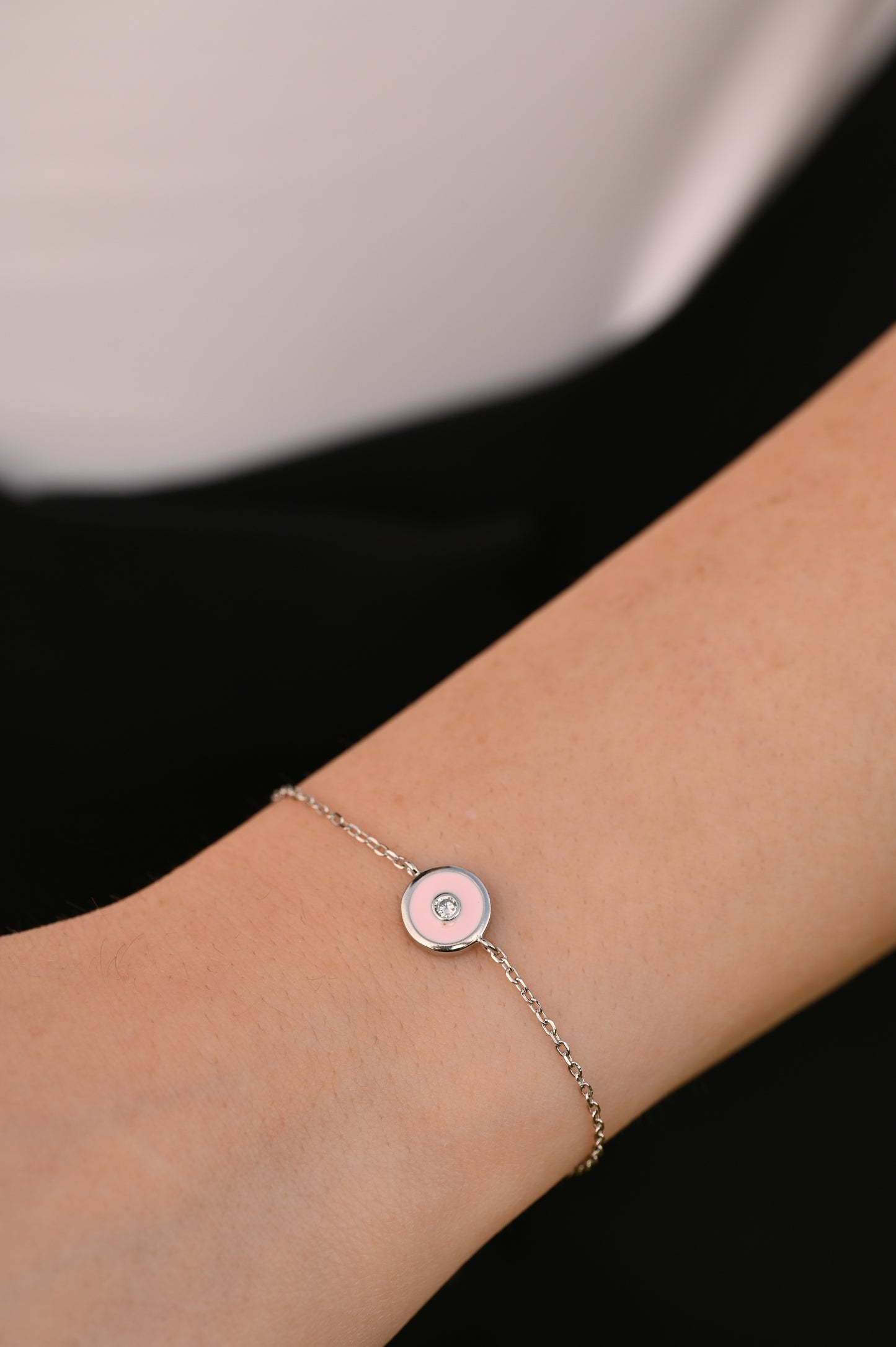 Silver Bracelet Pink