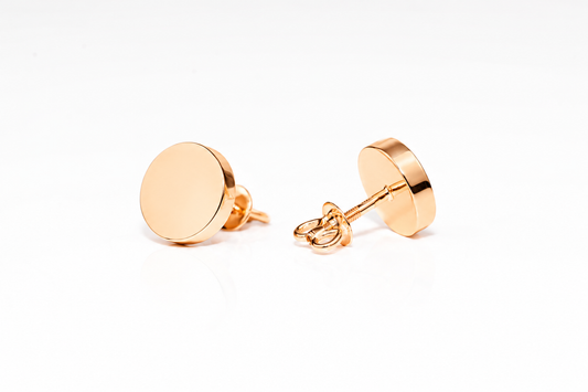Rose Gold Stud Earrings Circle