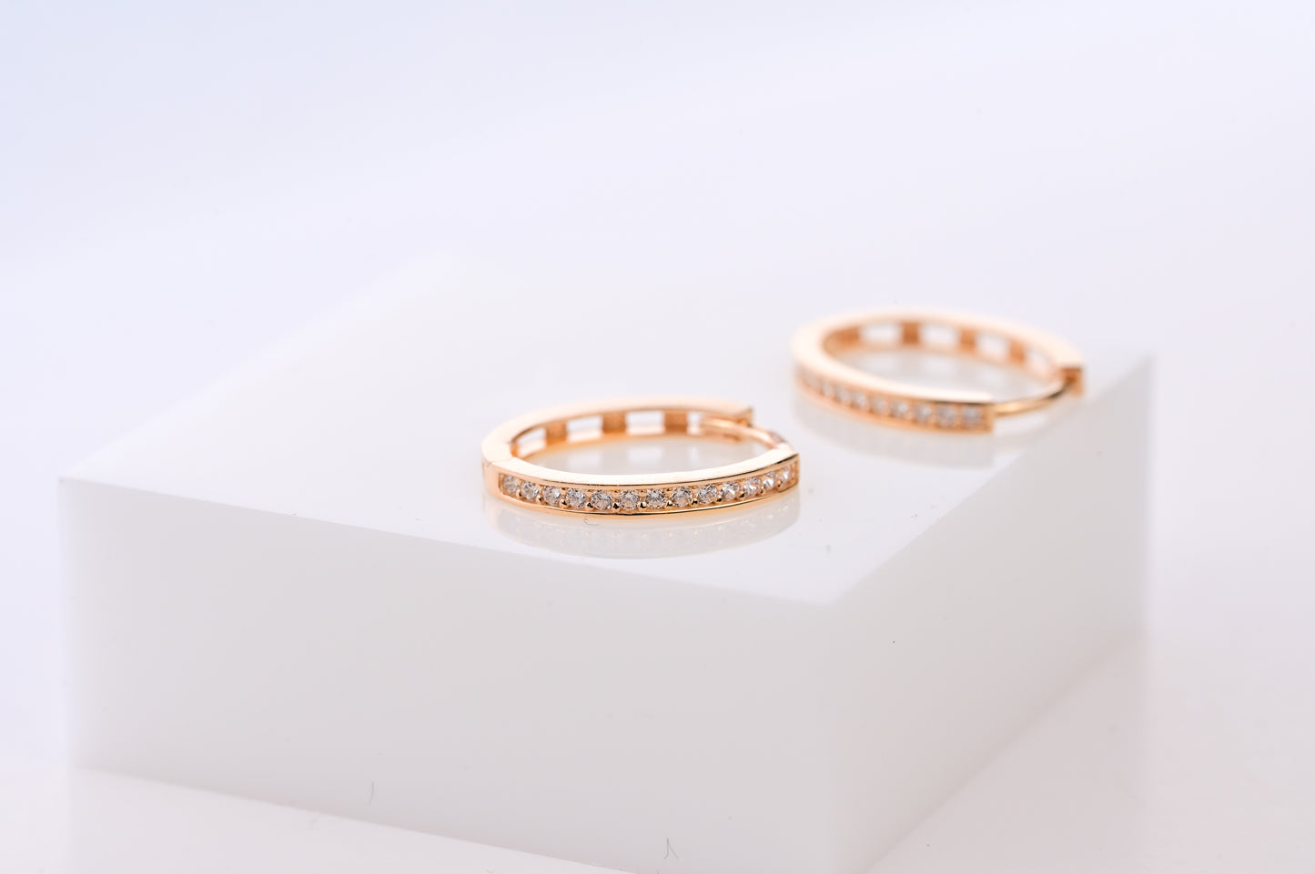 Rose Gold Earrings with Zirconia stones