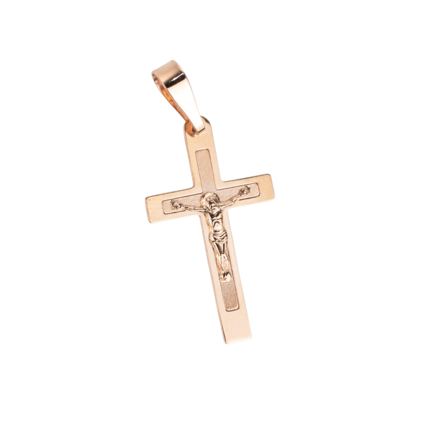 Pendant Ukrainian Orthodox Cross Rose Gold 585(14K)
