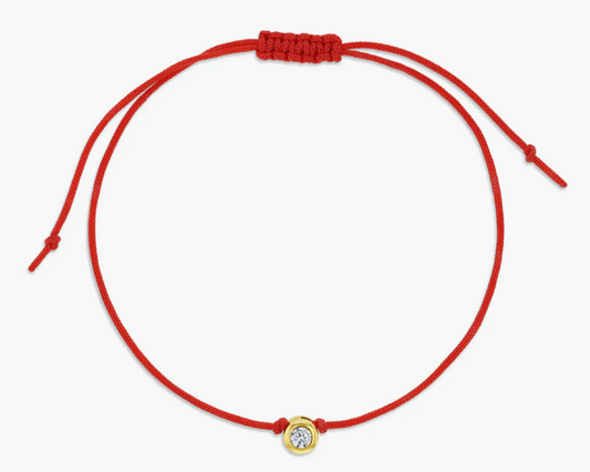 Red Thread Kids Bracelet Yellow Gold