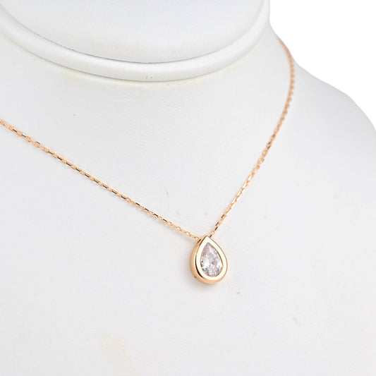 Necklace Rose Gold 585(14K) with Zirconia stone pendant