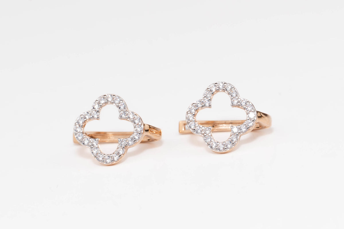 Rose Gold Earrings Bright Clover