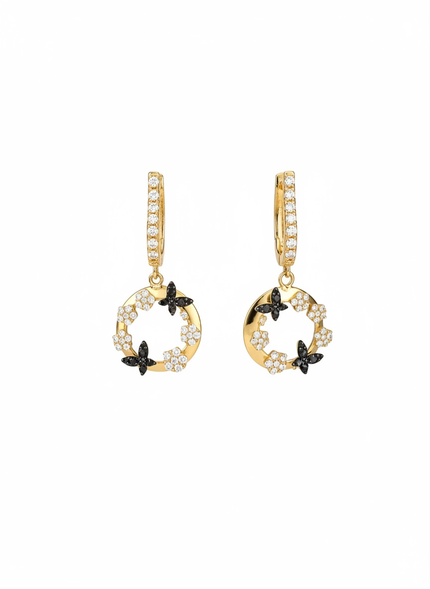 Dangle Earrings Yellow Gold 14 K