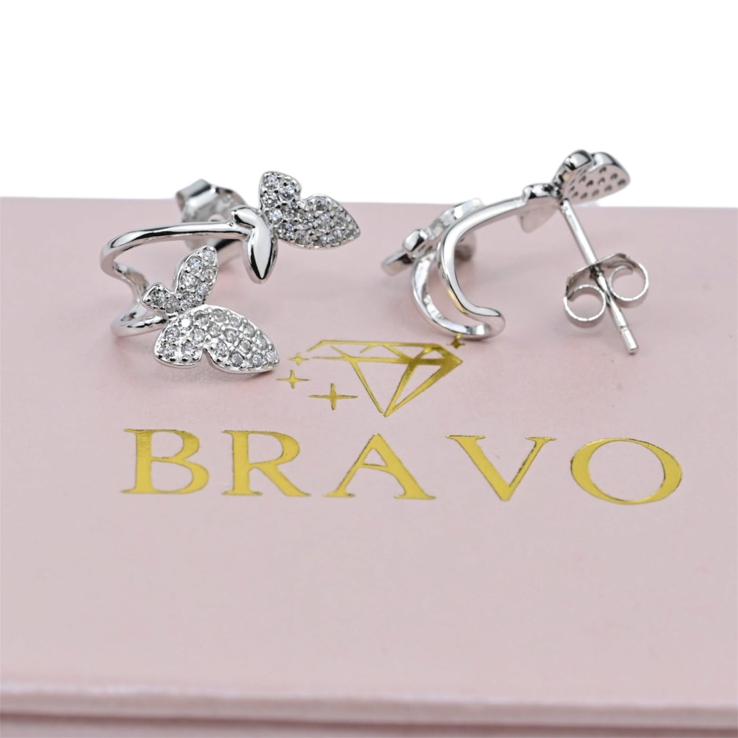 Silver Earrings Butterfly