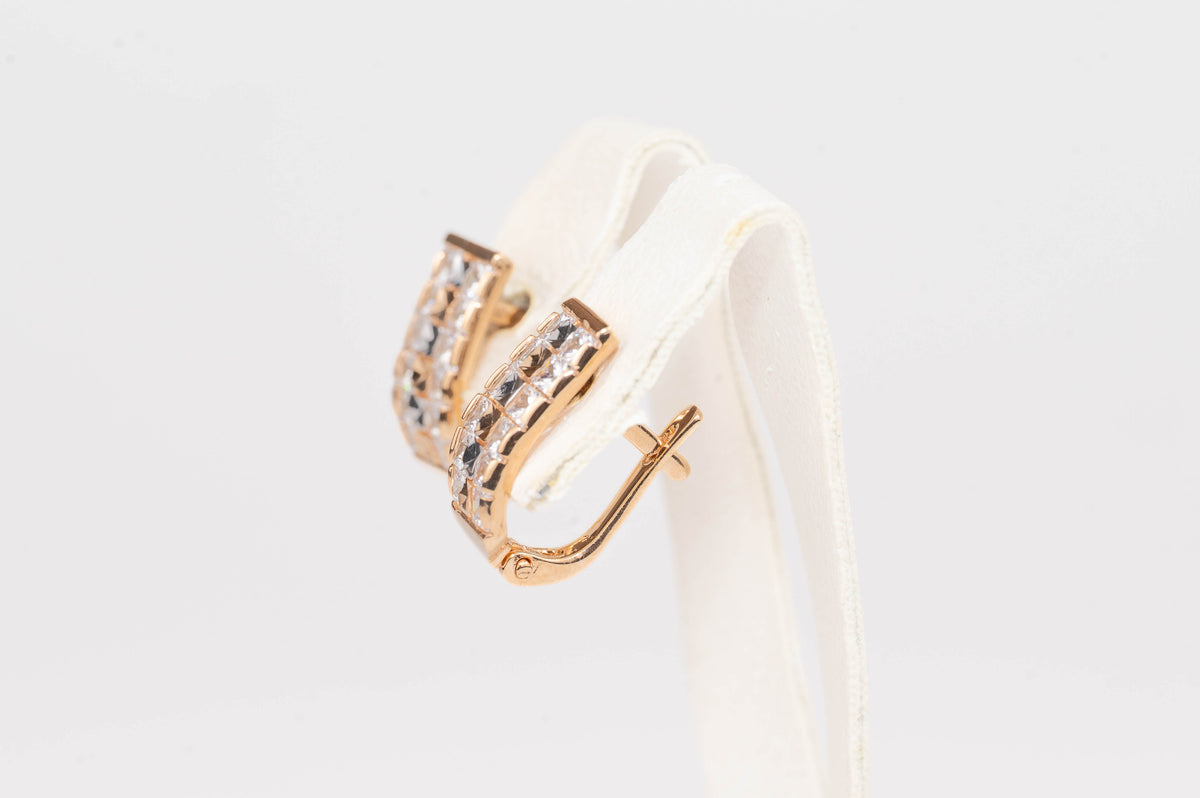 Rose Gold Earrings Sparkling