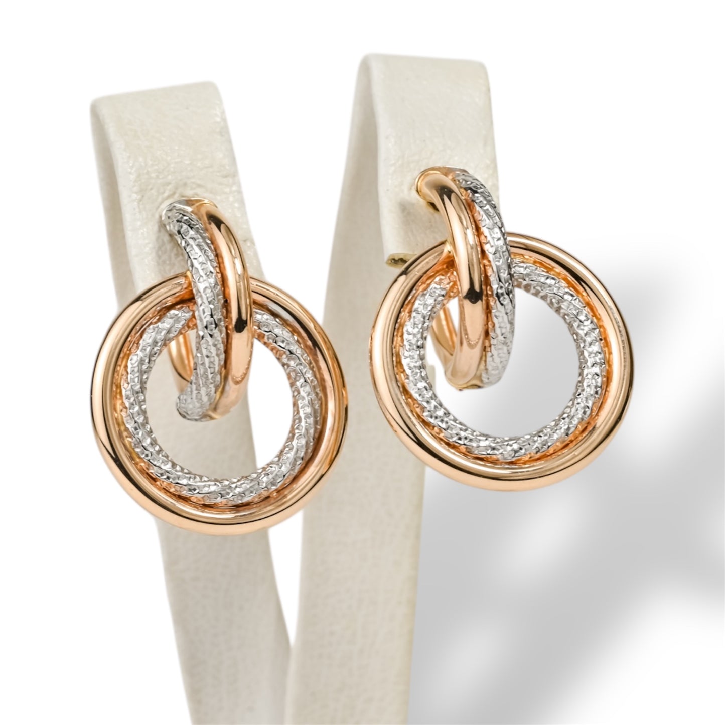 Rose & White Gold Earrings