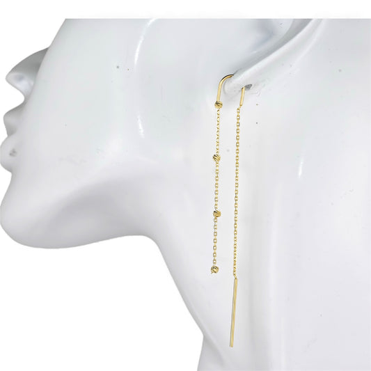 Yellow Gold Thread Earrings