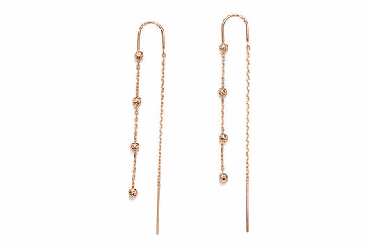 Thread Earrings Ball Rose Gold 585(14K)