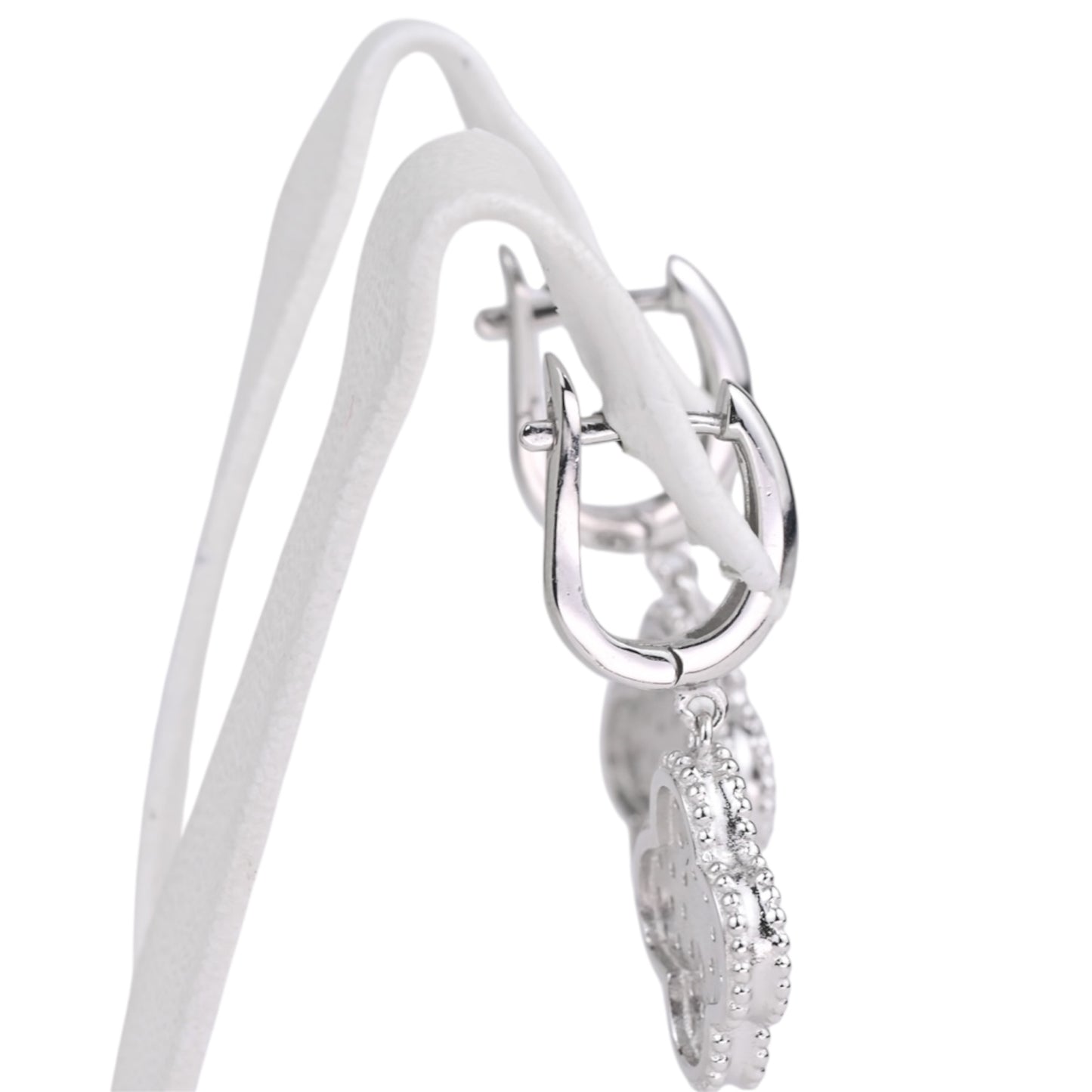 Dangle Silver Earrings Clover
