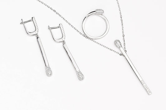 Silver Set Match with Zirconia stones