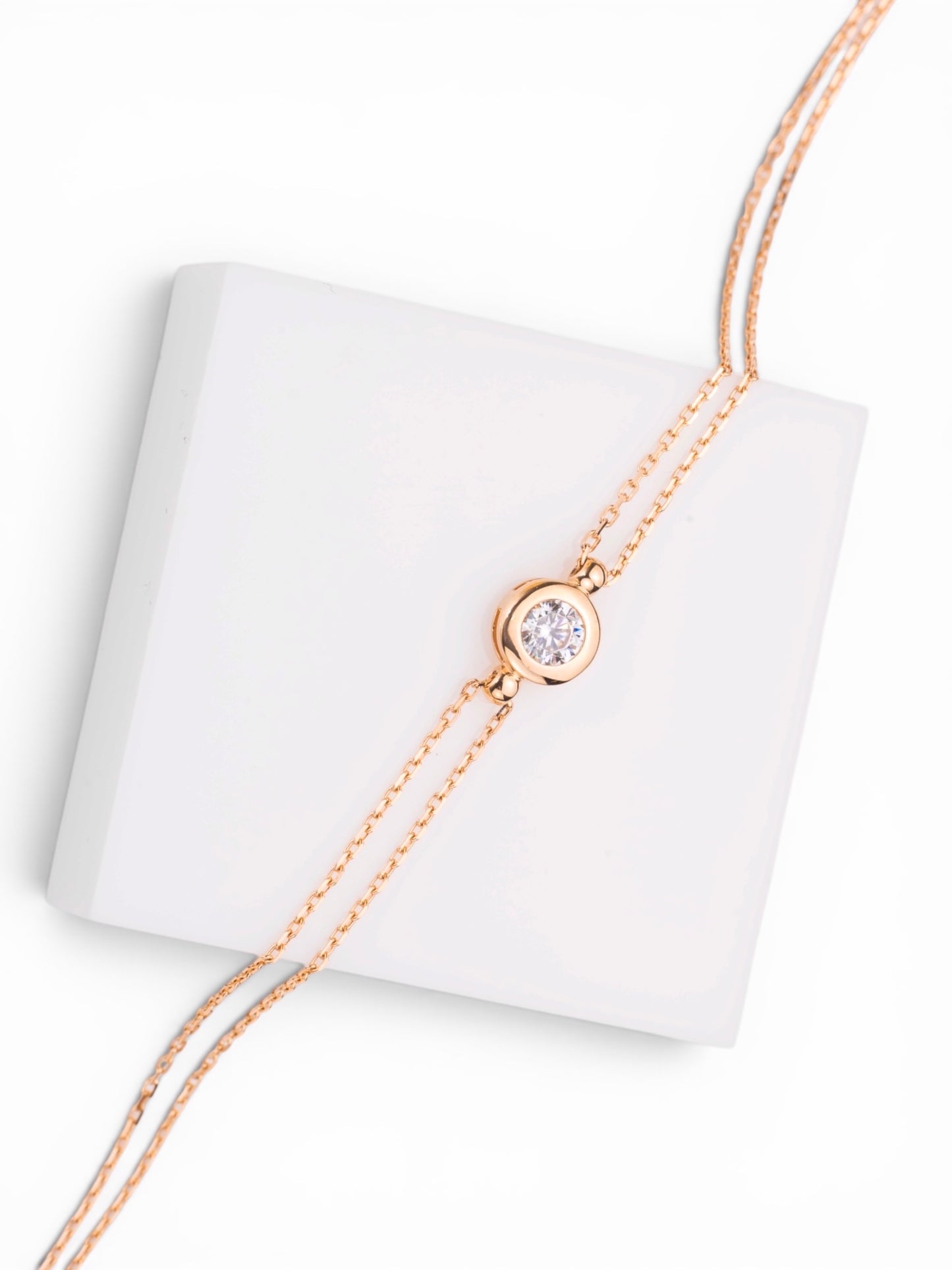 Rose Gold 585(14K) Bracelet with Zirconia stone