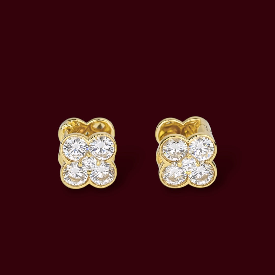 Two-Sided Earrings Silver 925 Gold Plated