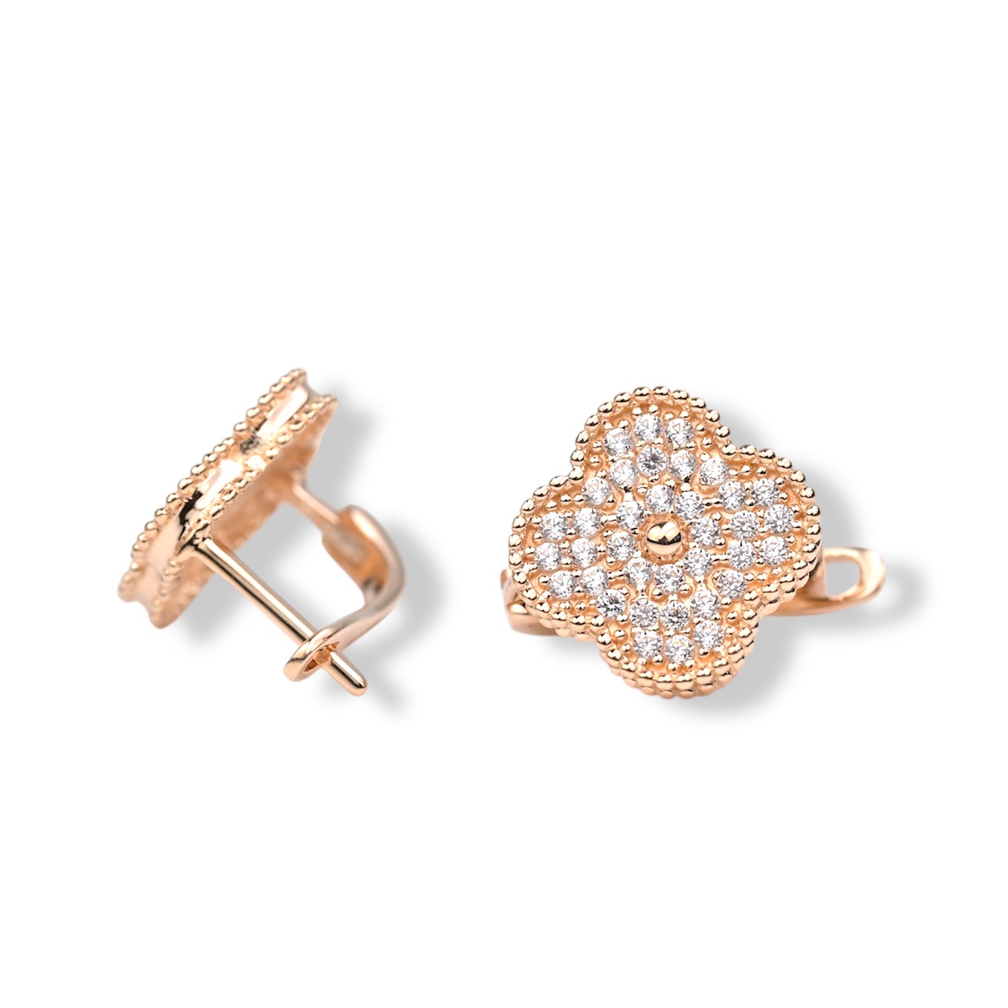 Clover Earrings with Zirconia stones