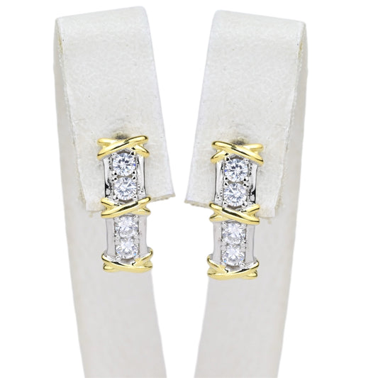 Silver Earrings with Gold Plated