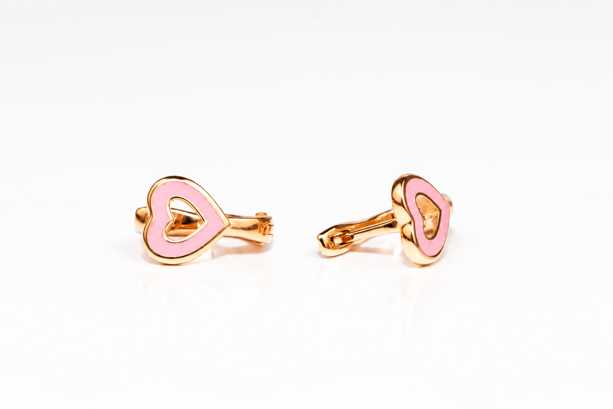 Kids Earrings Rose Gold 585(14K) Pink Hearts