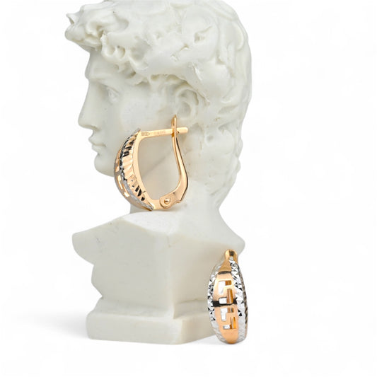 Rose and White Gold Earrings