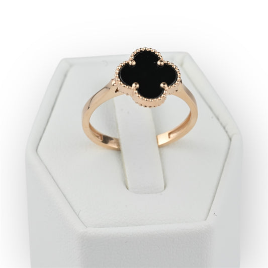 Onyx clover Ring