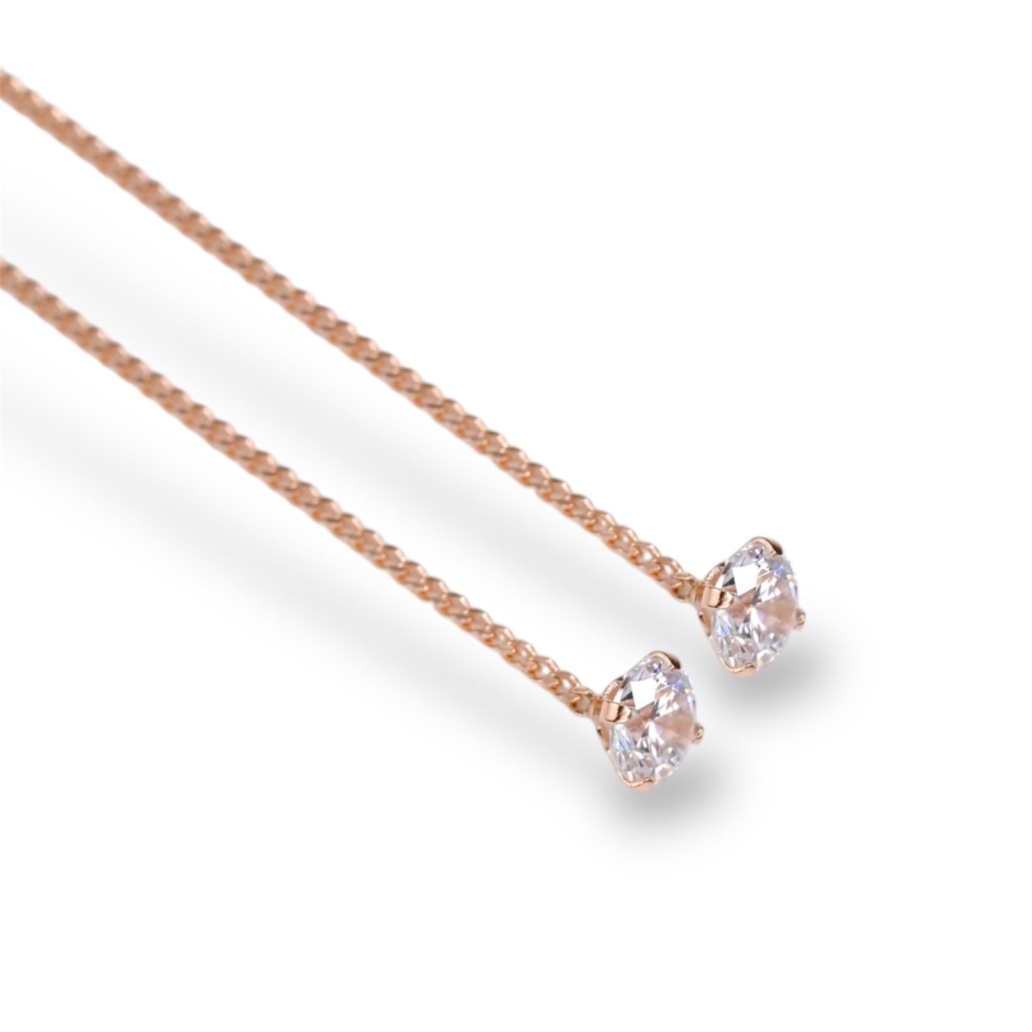 Threads Earrings with Zirconia stones