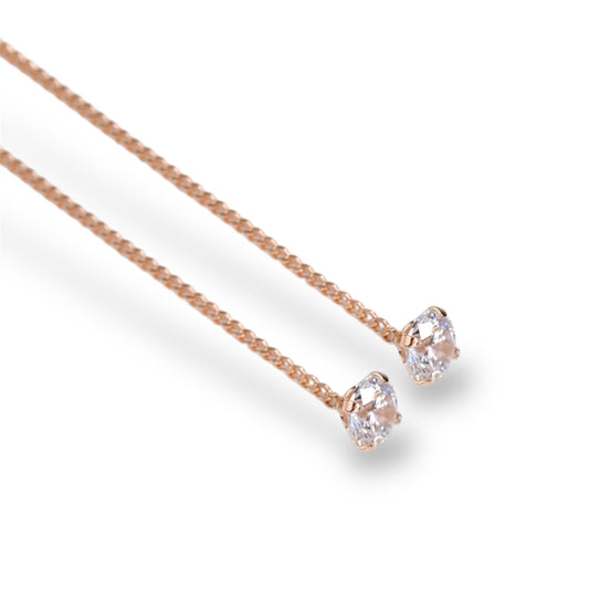 Threads Earrings with Zirconia stones